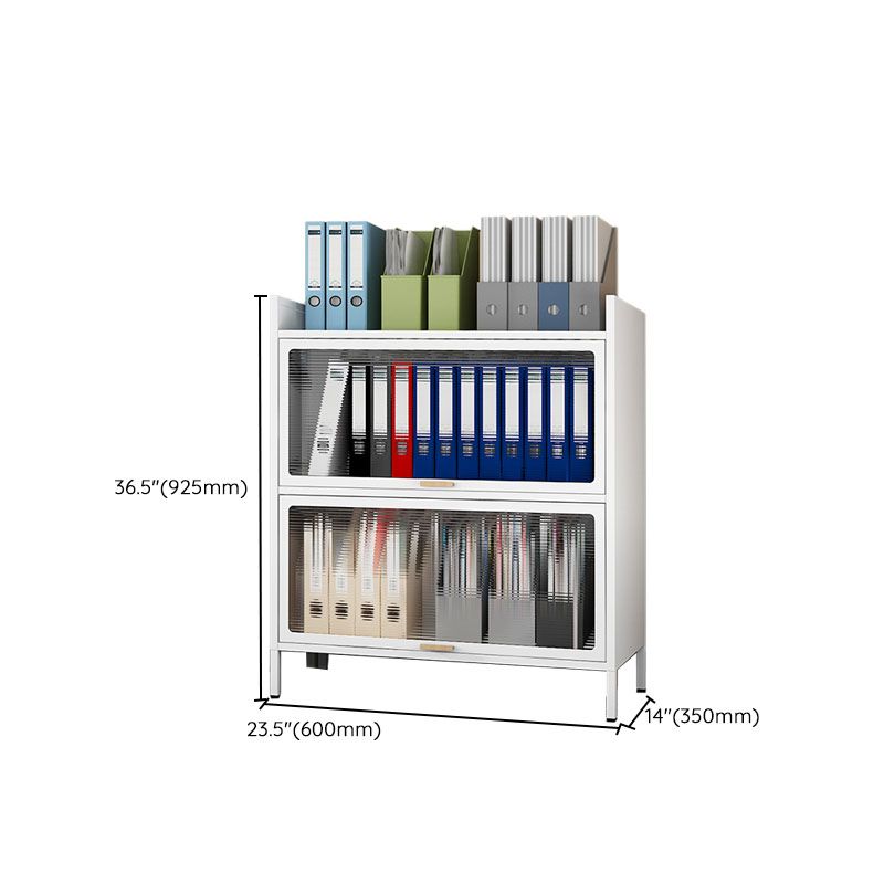 Modern Glass White Filing Cabinet with Lock Storage for Home and Office