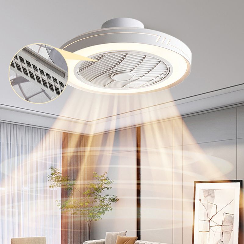 Single Polished Modern Ceiling Fan Lamp Metallic Ceiling Fan Light for Living Room