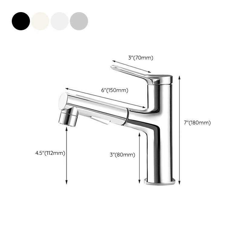 Pull-out Basin Faucets Single Handle Bathroom Faucet 1 Hole Vanity Sink Faucet