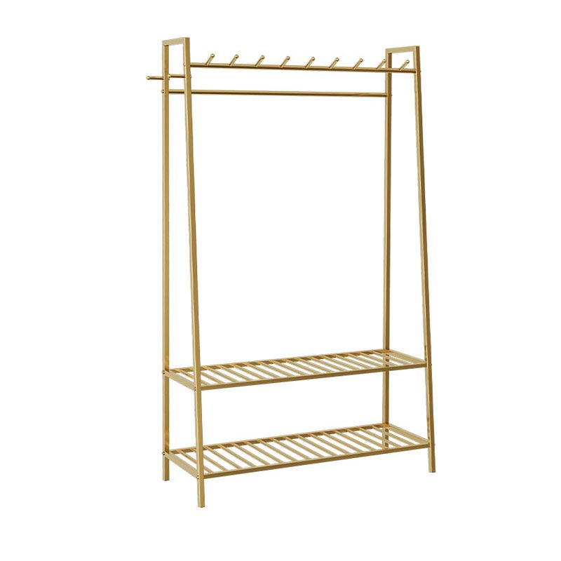 Free Standing Hall Stand Glam Metal Hall Stand with Storage Shelving