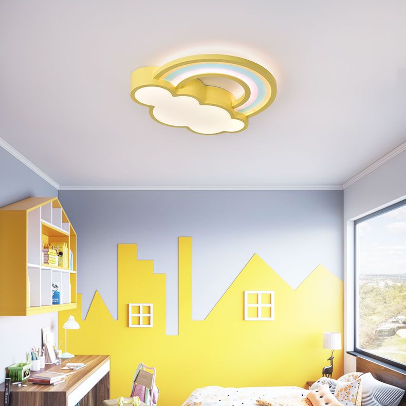 Modern Style Cloud Shape Ceiling Lighting Metal 2 Light Ceiling Light for Bedroom