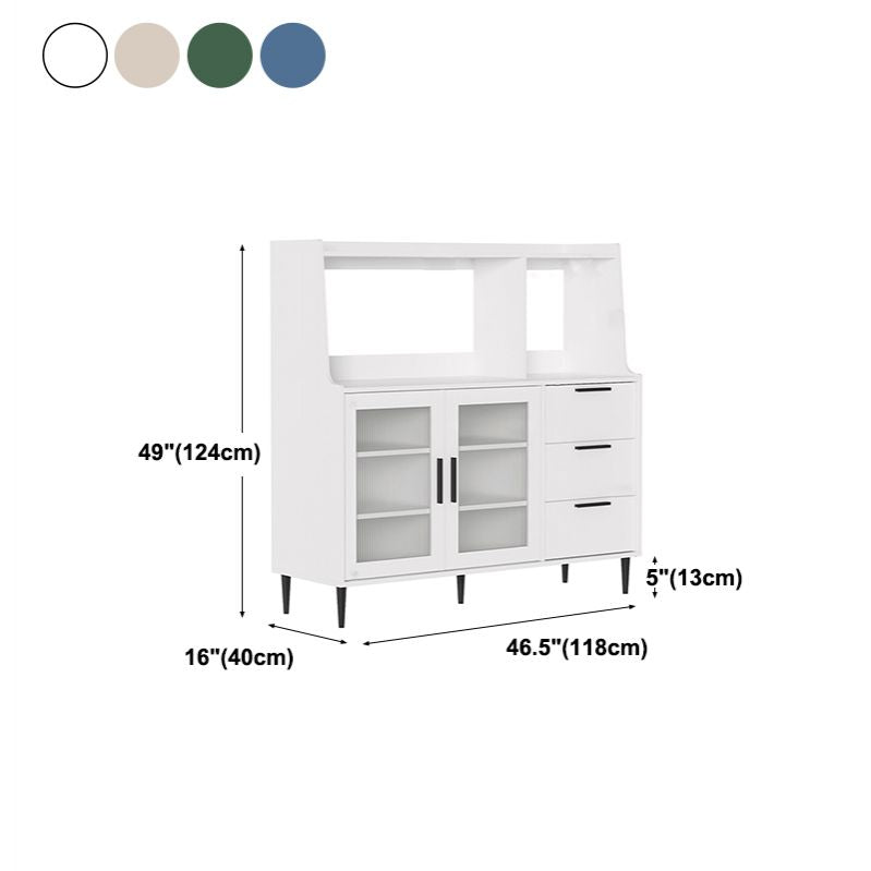 Contemporary Wood Sideboard 50-inch Height Cupboard for Living Room