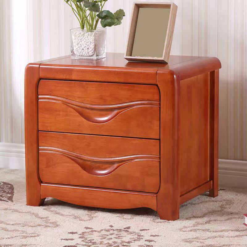 Modern Accent Table Nightstand Wooden Bed Nightstand with 2 Drawers