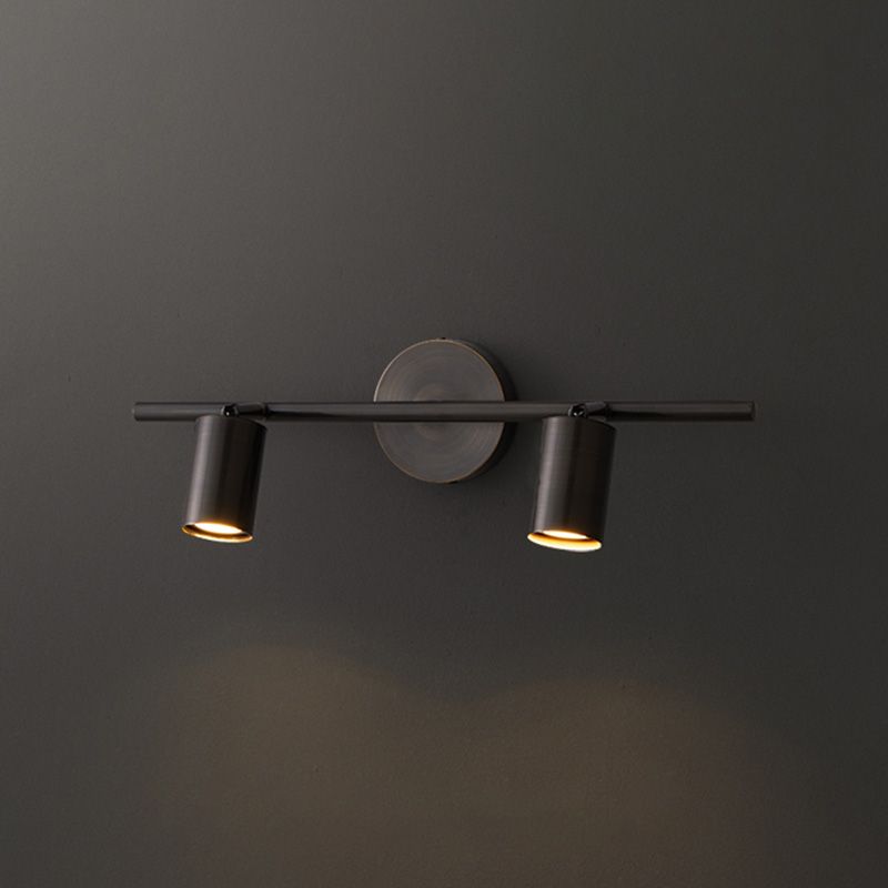 Solid Brass Bath Sconce Post Modern 1 / 2 Lights Bathroom Lighting in Black / Gold