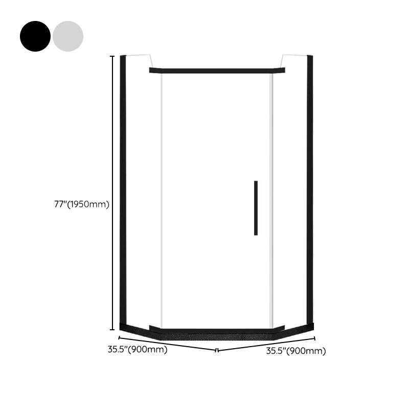 Neo-Angle Shower Kit Pivot Tempered Glass Corner Shower Kit with Fixed Panel