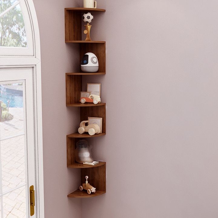 Modern Pine Bookcase Wall Mounted Book Shelf for Living Room