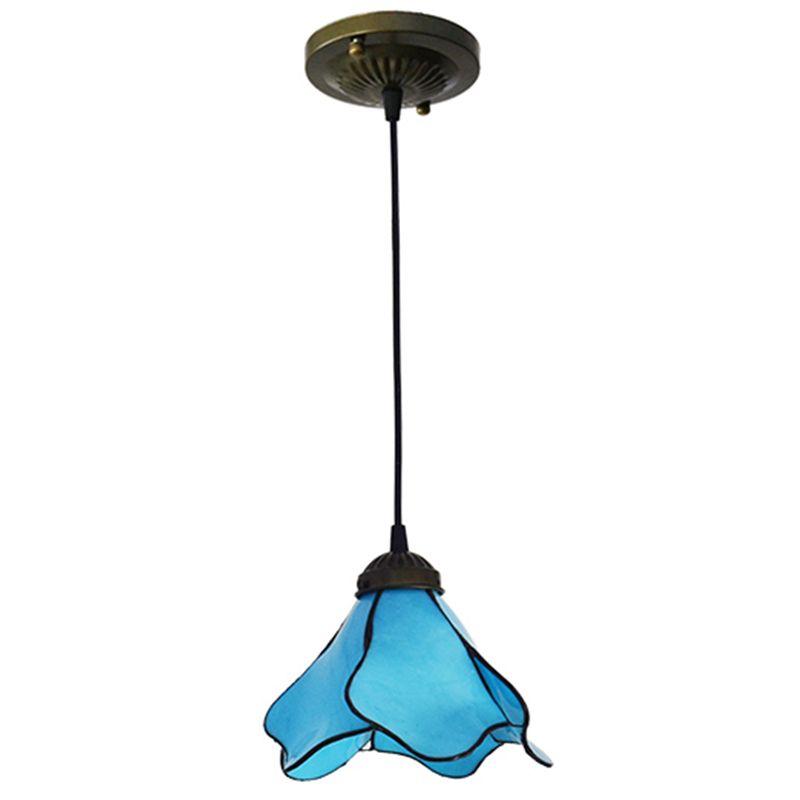 Lotus gebrandschilderde glazen hanglampverlichting armatuur Tiffany -stijl gesuspendeerd verlichtingsarmatuur