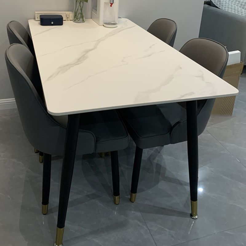 Rectangle Shape Dining Table Sintered Stone Table Modern Style with 4 Legs