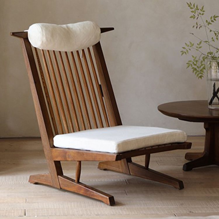 Traditional Recliner Chair in Brown/ Black Solid Wood with Removable Cushion Cover