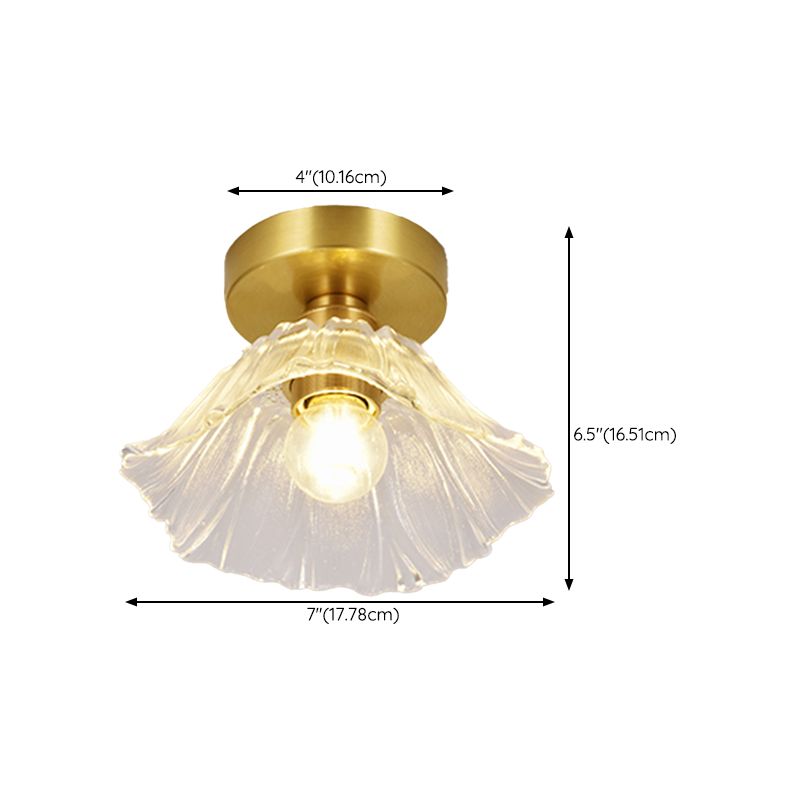 Nordic Glass Ceiling Lamp Household Flush Mount Light Fixture for Bedroom