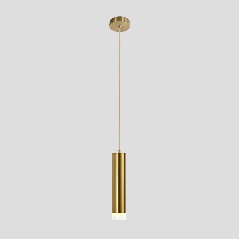 Nordic Style Metal Pendant Light Cylinder Shape Hanging Pendant for Bedroom