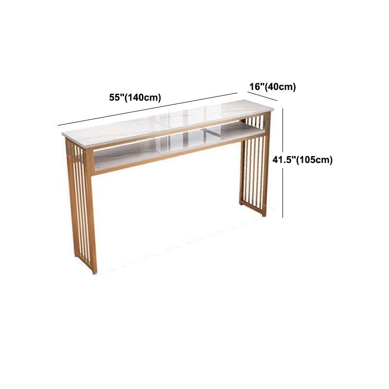 Indoor Marble Counter-height Pub Table Rectangle Modern Bar Dining Table