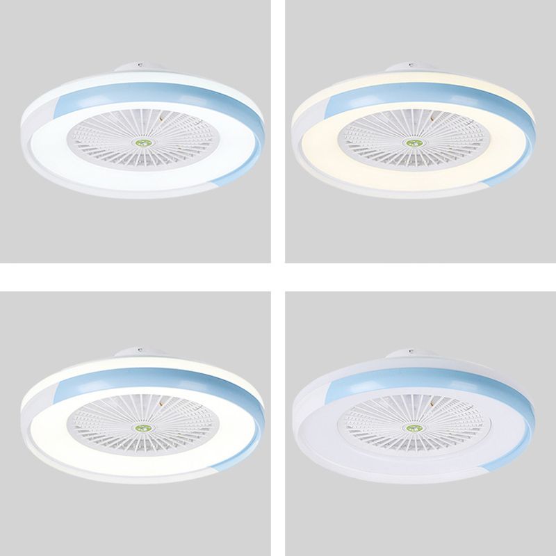 LED Round Ceiling Fan Light 23.6 Inch Modern Fan Lighting Fixture