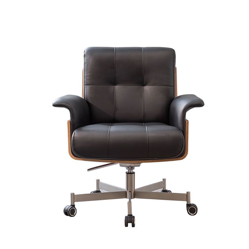 Modern Desk Chair Fixed Arms Upholstered No Distressing Office Chair