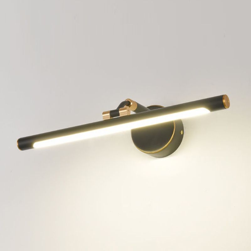 Lineair ijdelheid licht modern metalen metalen led spiegel licht voor badkamer in zwart