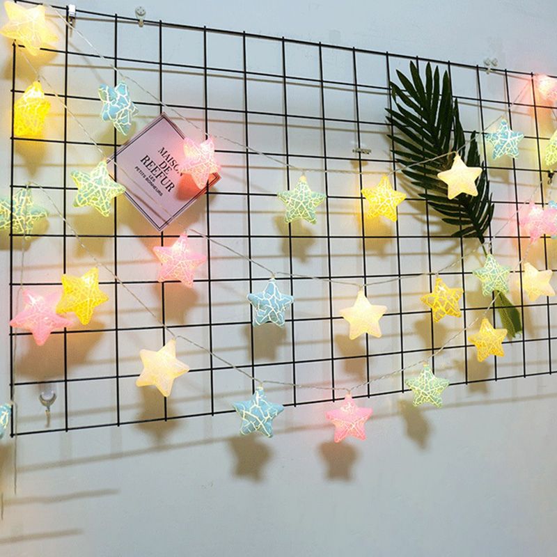 Nordic Crackled Star Shaped String Light Plastic Bedroom LED Light Strip