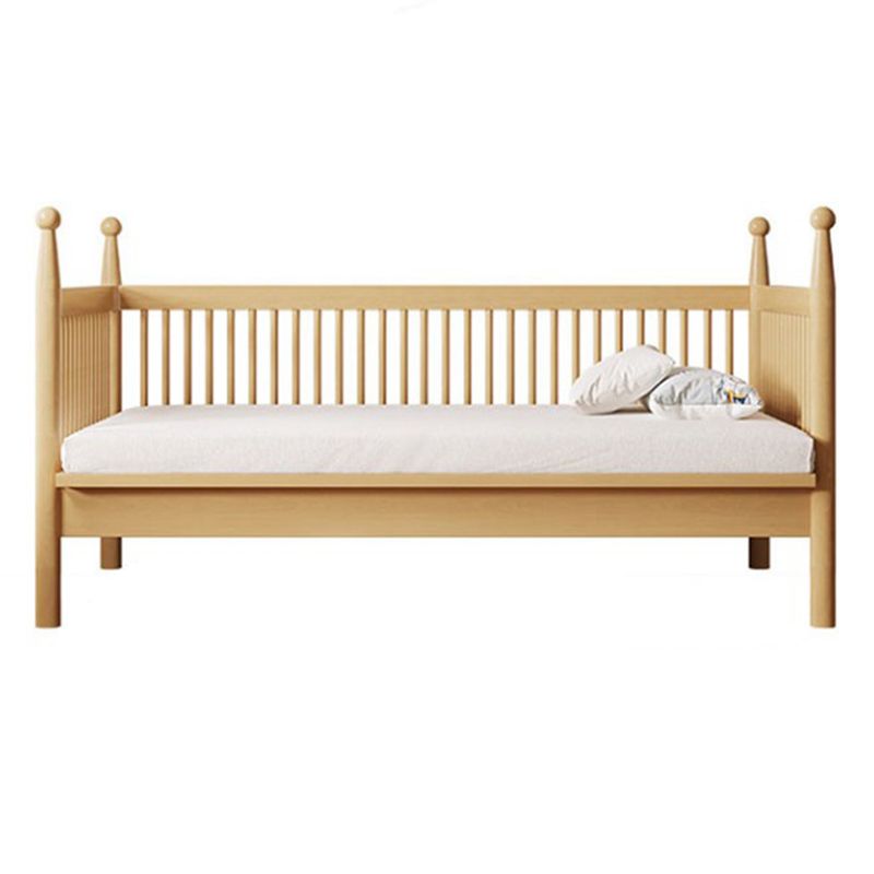 Farmhouse Nursery Crib with Adjustable Height in Natural Wood