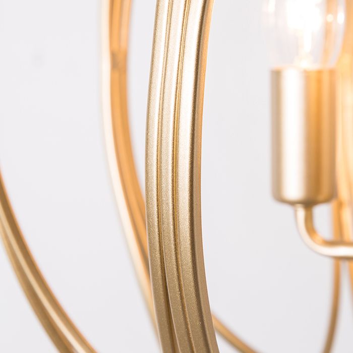 Kronleuchter aus Designerstil Chandelier goldener Metall Deckenkraut für Wohnzimmer