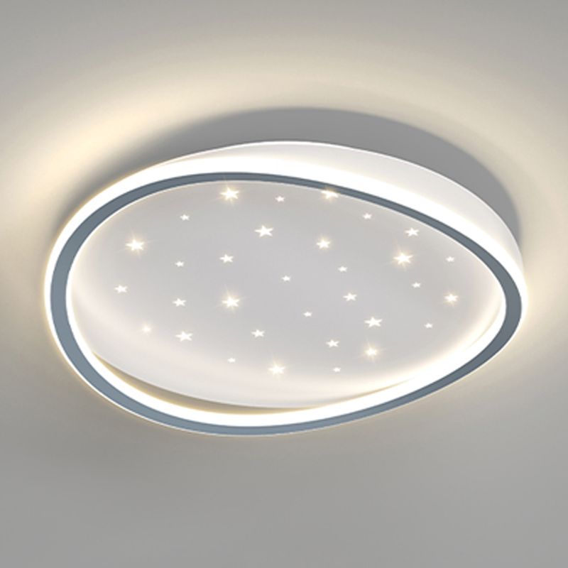 Geometry Shape LED Ceiling Lamp Modern Aluminium 1 Light Flush Mount for Living Room