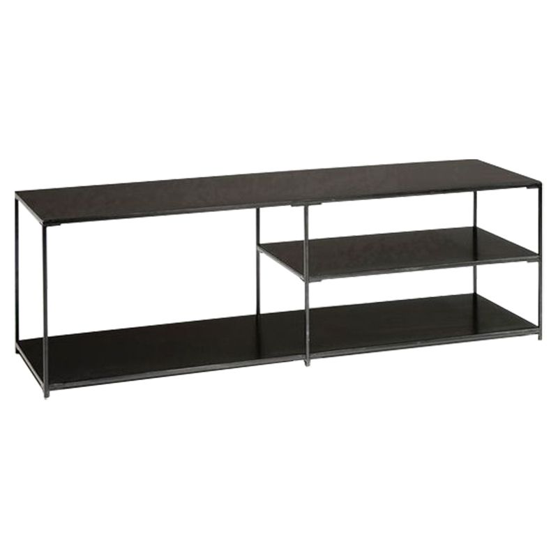 19.69"H TV Stand Open Storage Industrial Style TV Console with 3-shelf