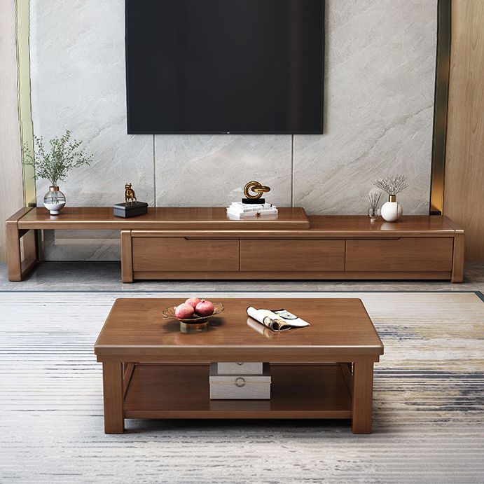 13.78"H TV Stand Traditional Style Solid Wood TV Console with 3 Drawers