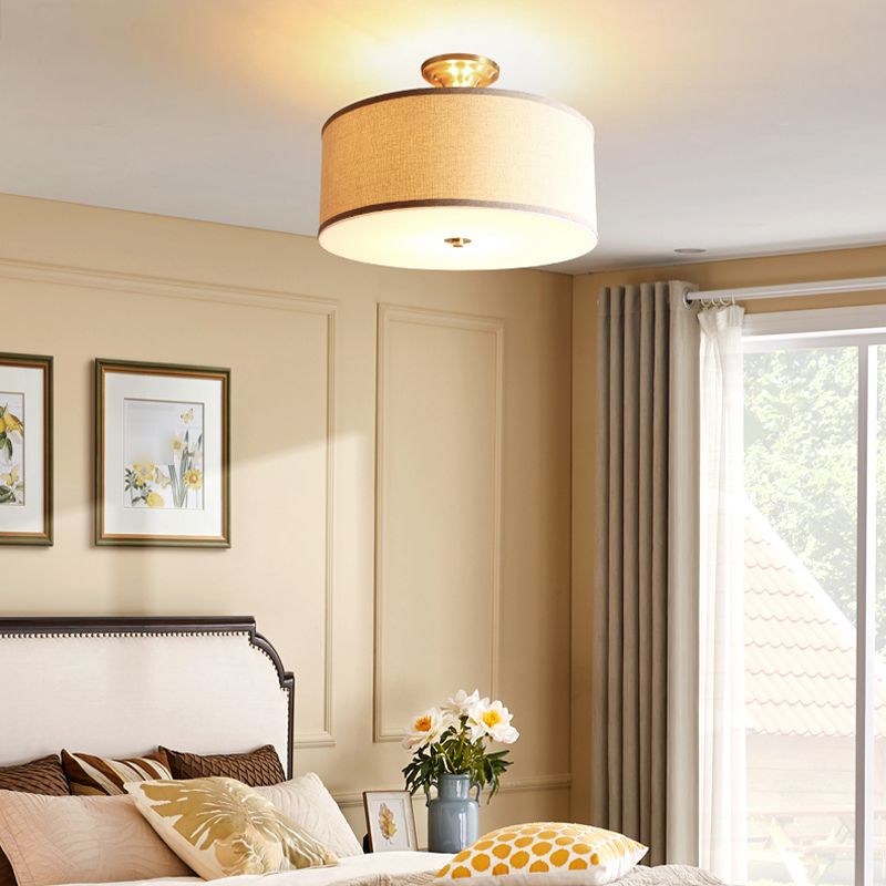 Simple Style Ceiling Mounted Fixture Fabric Ceiling Mount Light Fixture