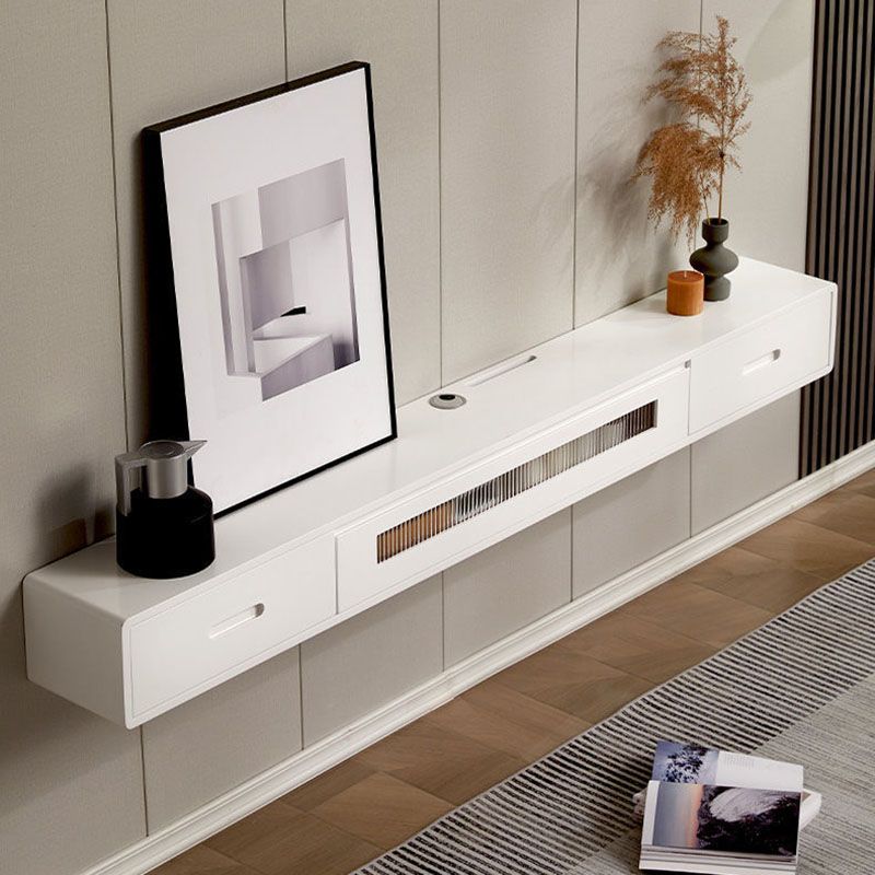 Contemporary TV Console Solid Wood TV Media Console with Drawers