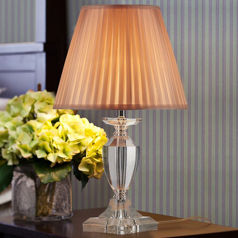 Jar Task Lighting Modern Beveled Crystal 1 Bulb Light Brown Reading Lamp, 12"/13" Wide