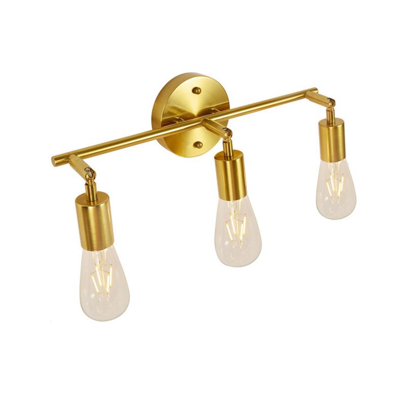 3-Lights Bare Bulb Design Vanity Mirror Light 17.3" Wide Postmodern Style Wall Sconce for Bedroom