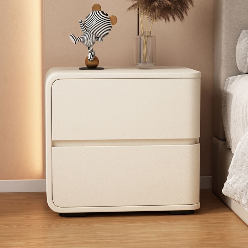 Contemporary Bed Nightstand Solid Wood Bedside Cabinet with 2 Drawers