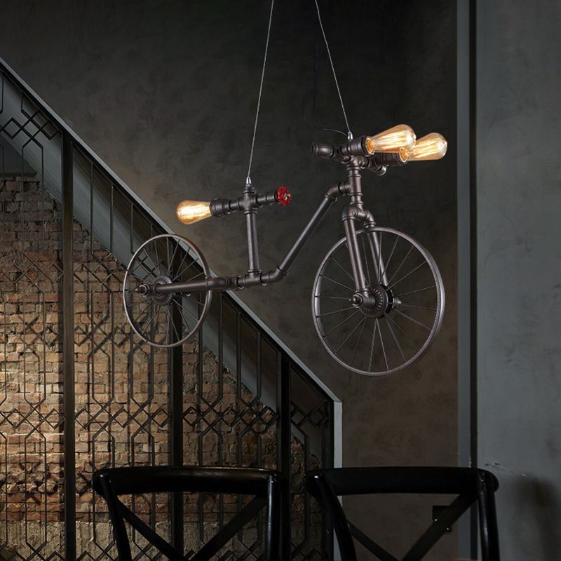 Bicycle Chandelier Light Fixture Industrial Metal Pendant Lighting for Restaurant