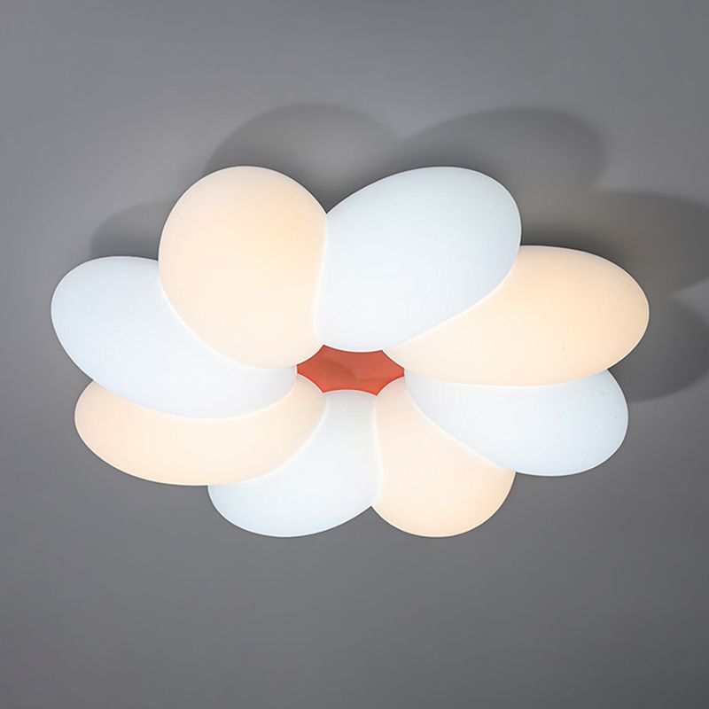 8-Lights Modern Style Flower Flush Mount Acrylic Ceiling Light for Bedroom