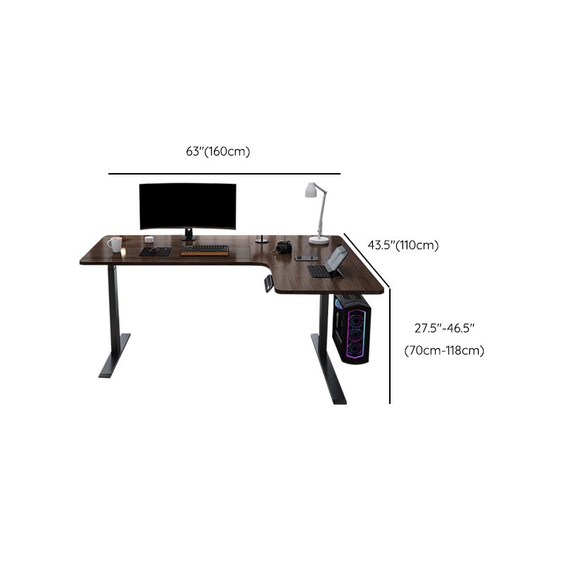 Contemporary Wooden Office Desk L-Shape Writing Desk for Bedroom