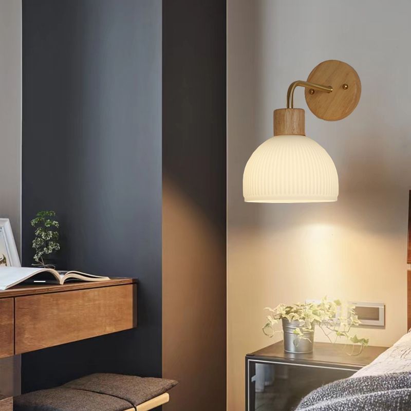 Simple Wall Light Fixture Wooden Wall Light Sconce for Bedroom