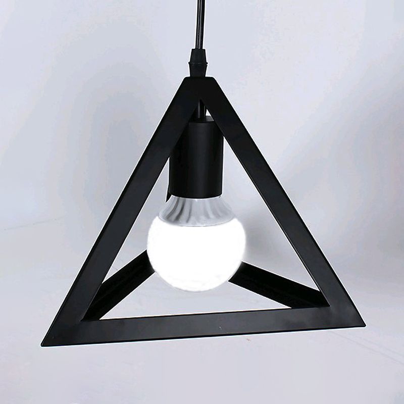 Lampada sospesa in metallo Industrial Triangle Black Restauranti a sospensione Luce del soffitto