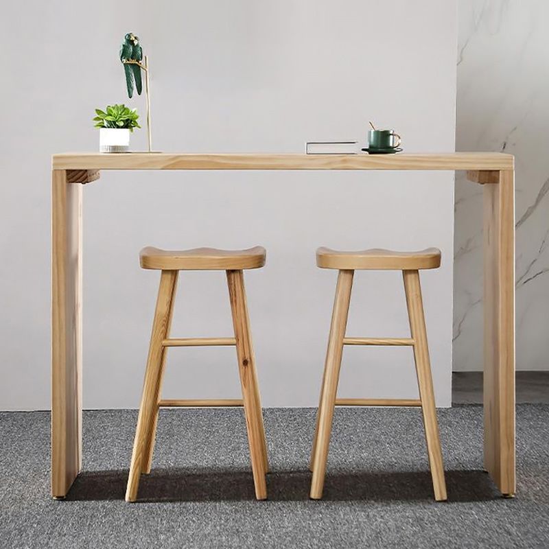 Pine Wood Bar Table Contemporary Bar Table with Wood Pedestal