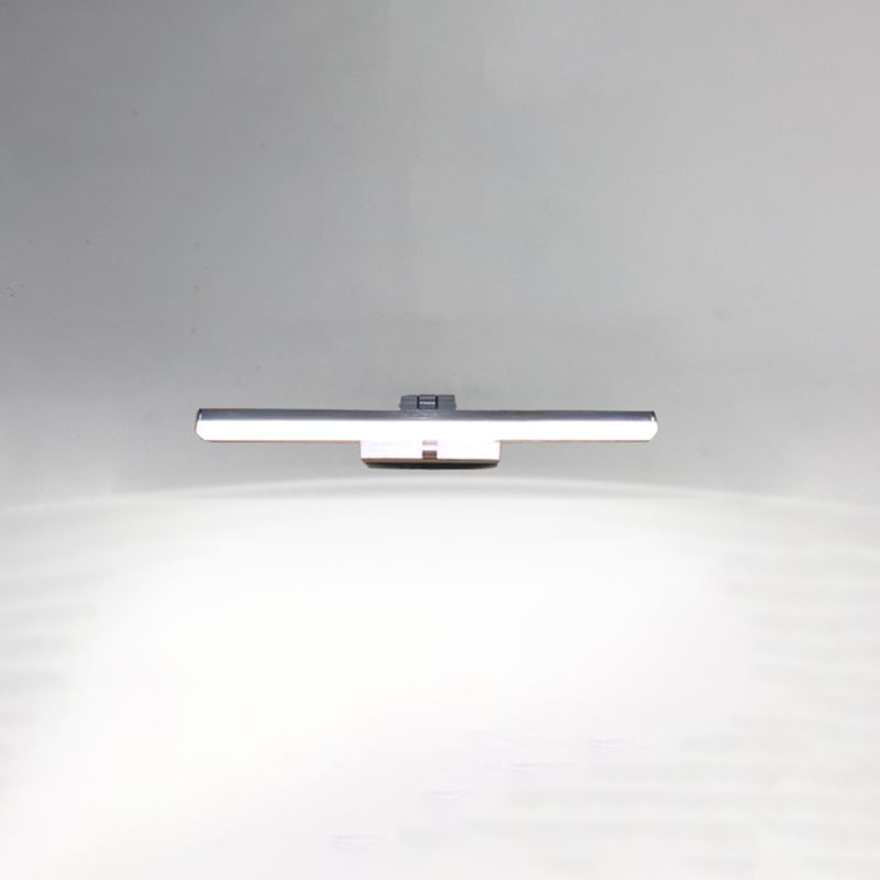 Modern Style Linear Wall Lamps Metal 1-Light Vanity Lighting in Silver