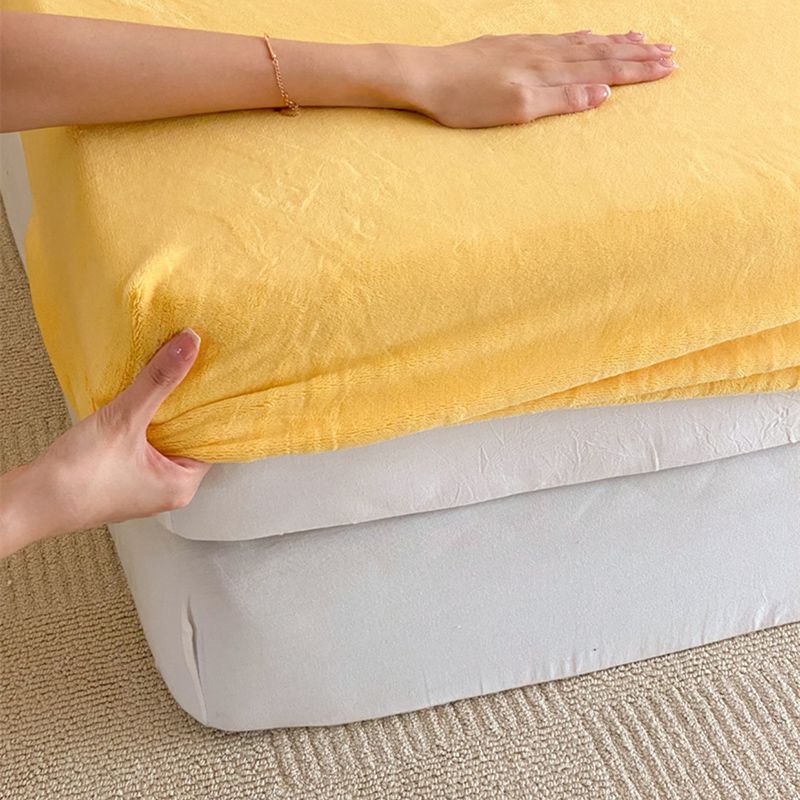 Non-Pilling Fitted Sheet Solid Color Polyester Ultra-Soft Breathable Fitted Sheet