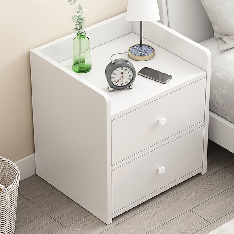 Modern Accent Table Nightstand Antique Finish Open Storage Bedside Cabinet