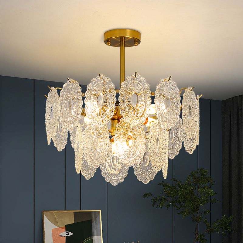 Contemporary Glass Chandelier Light Simple Pendant Lighting Fixtures for Sitting Room