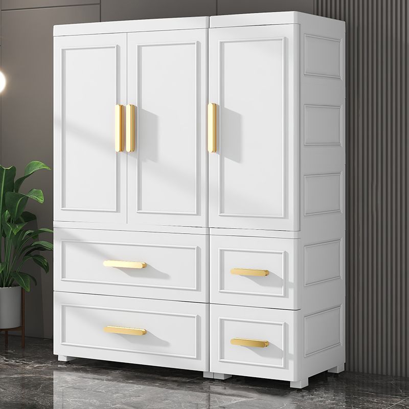 Modern Matte Bedroom Armoire Glossy Plastic Coat Locker with Doors