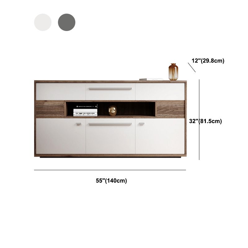 Modern TV Stand Console Faux Wood TV Stand Console with 2 Storage