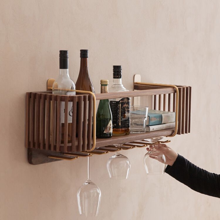 Wall Mounted Wine Bottle Rack Solid Wood Wine Bottle Rack for Home