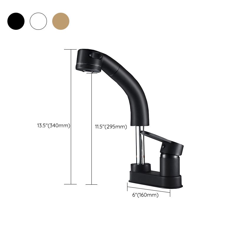 Modern Style Vessel Faucet Copper Knob Handle Low Arc Retractable Vessel Faucet