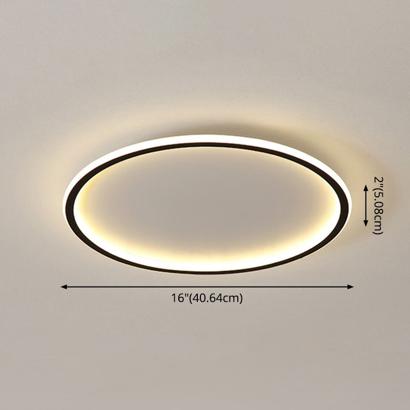 Round Flushmount Lights Contemporary Aluminum Ceiling Mounted Fixture for Living Room