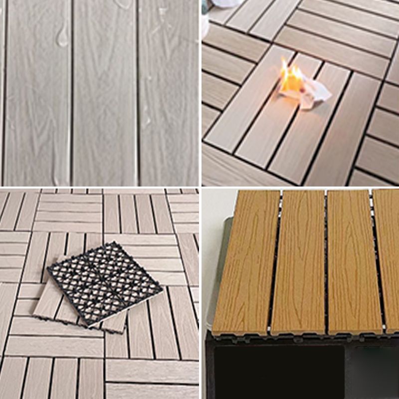 Square Engineered Wooden Floor Water Resistant Smooth Floor Tile for Patio Garden