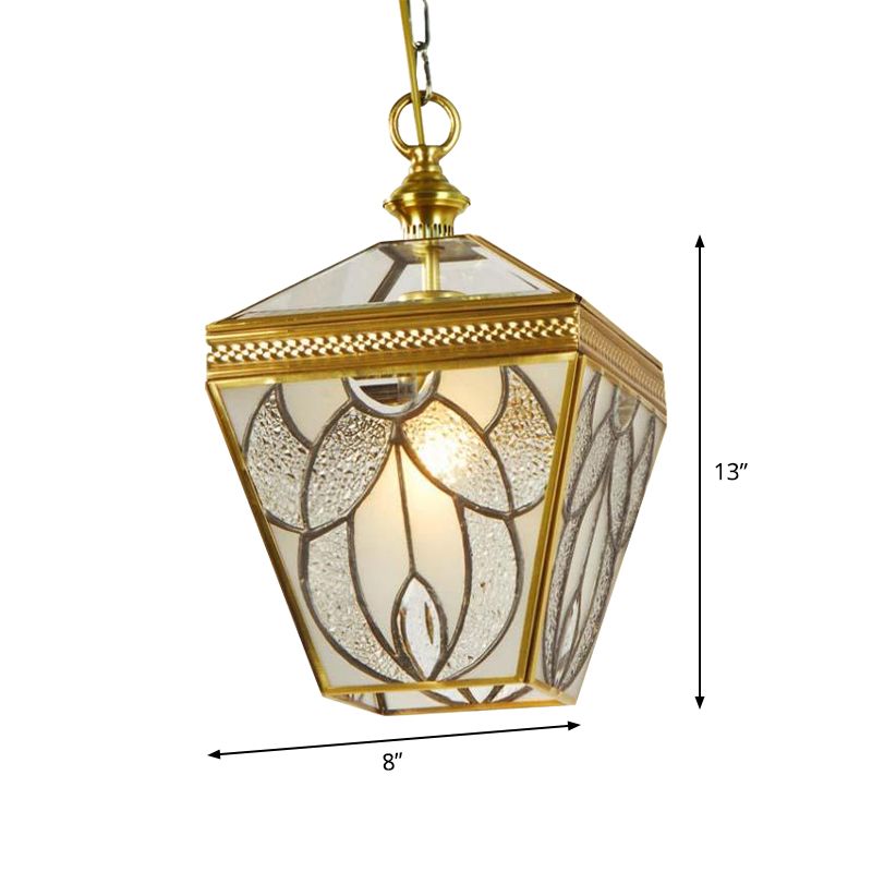 Lantaarn slaapkamer hangende verlichting vintage bubbelglas 1 kop gouden plafond hanglamp