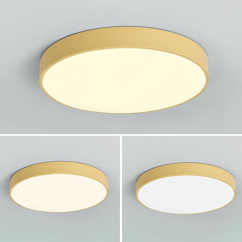 Nordic Style LED Flush Mount Ceiling Fixture Circular Ceiling Mounted Light with Acrylic Shade