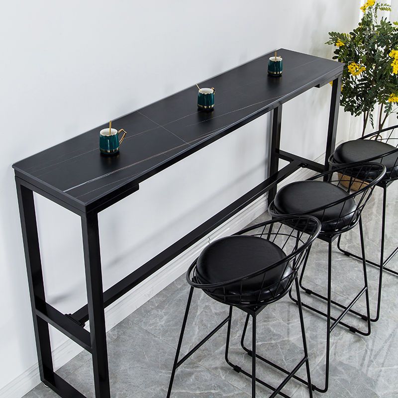 Contemporary Style Dining Sintered Stone Table Rectangle Bar Counter Table for Home