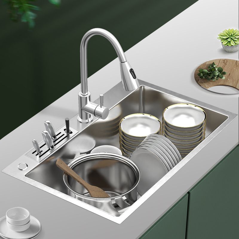 Contemporary Kitchen Sink Stainless Steel Kitchen Sink with Drain Strainer Kit